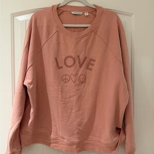 Peace Love World Blush Graphic Sweatshirt